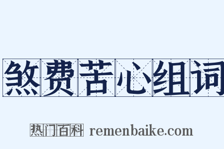 煞费苦心组词是什么意思的图片